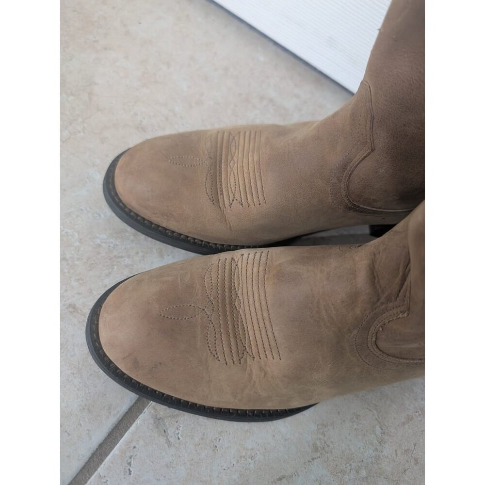 Ariat Brown Suede Western Cowboy Boots - Picture 4 of 15